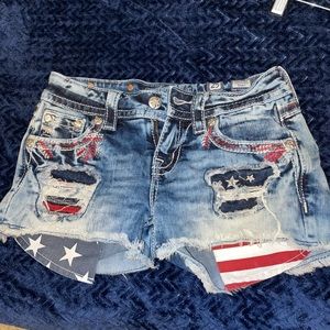 Miss me American flag shorts